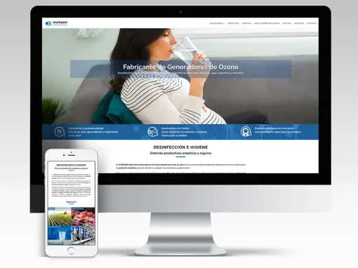 Diseño web para empresa industrial de generadores de ozono y desinfección | Eurozono