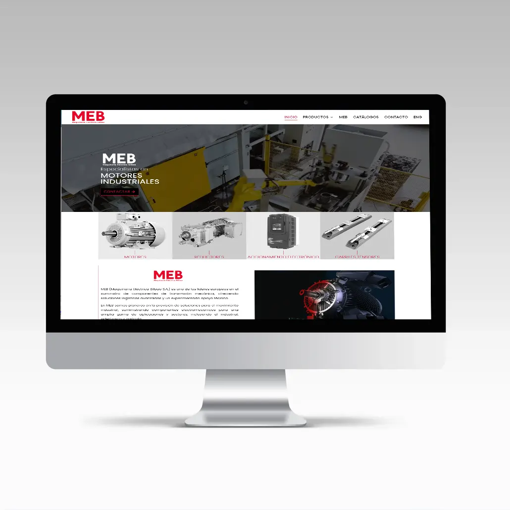 Diseño web industrial para MEB: digitalización B2B de un referente en transmisión mecánica en Bizkaia