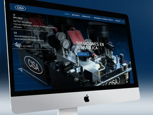 Diseño web industrial para empresa de hidráulica y neumática en Bizkaia