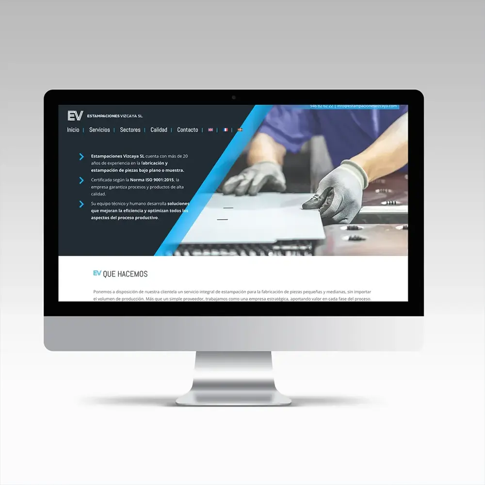 Diseño web industrial para Estampaciones Vizcaya: estrategia digital que potencia su  calidad en el sector metalúrgico