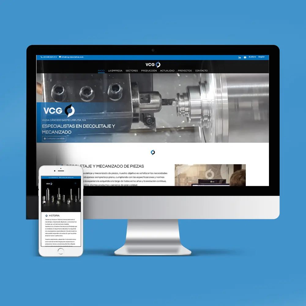 Diseño web industrial para empresas de decoletaje y mecanizado | Caso VCG