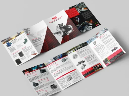 Diseño gráfico para empresas de motores industriales : folleto comercial para MEB